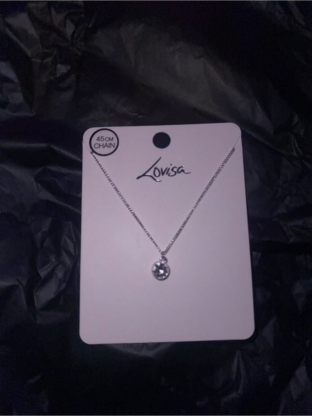 Lovisa Silver-Tone Crystal Circle Pendant Necklace - Silver